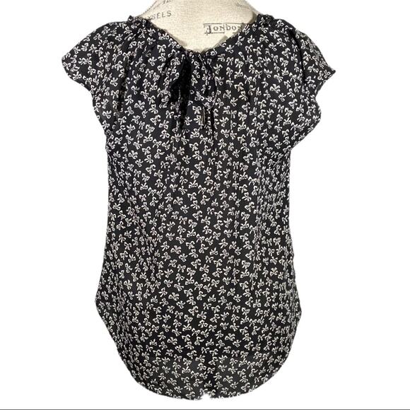 LC Lauren Conrad Black & White Bow Sleeveless Top Women's Size Medium - Picture 5 of 10